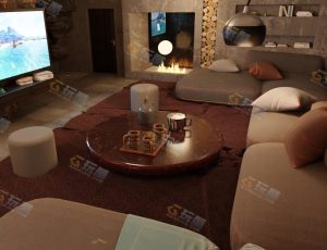 Blender工程源文件—现代温馨温暖客厅