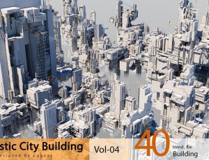 科幻未来城市建筑Blender资产库