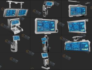 Blender模型—10个科幻显示器