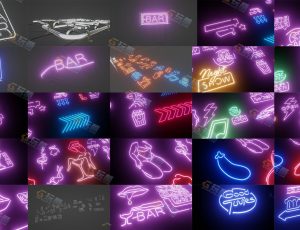 霓虹灯Blender资产库