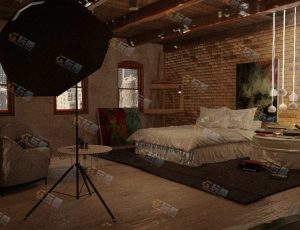 Blender工程源文件—棚拍卧房