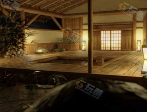 Blender工程源文件—日本夜晚温泉馆