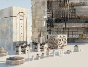 破旧赛博朋克贫民窟建筑blender资产库