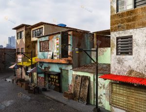 Blender工程源文件—贫民窟街道