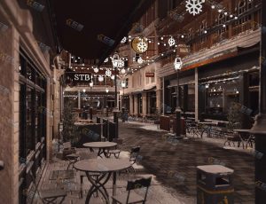 Blender工程源文件—冬季伦敦城