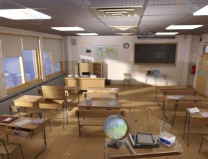 Blender工程源文件—普通学校教室