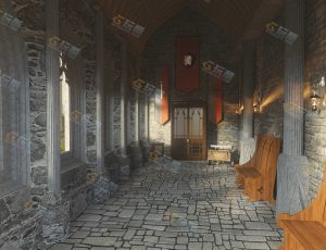 Blender工程源文件—中世纪休息走廊
