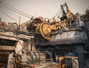 Blender工程源文件—科幻采矿区