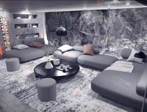 Blender工程源文件—山岩客厅