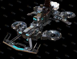 Blender模型—赛博朋克超级飞行战斗车