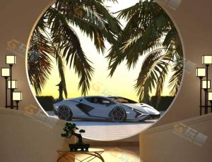 Blender工程源文件—兰博基尼跑车现代场景