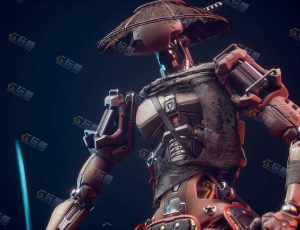 UE5素材—科幻流浪剑客机器人