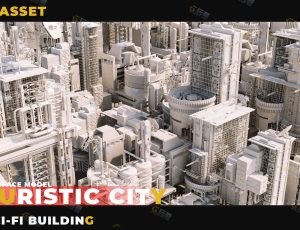 科幻未来派城市建筑Blender资产库