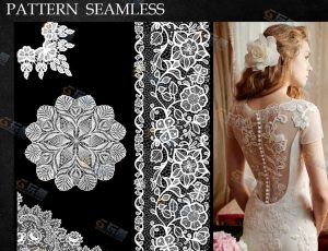 140张蕾丝织物图案无缝贴图