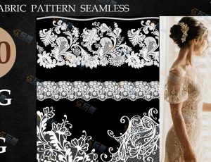 200张蕾丝织物图案无缝贴图