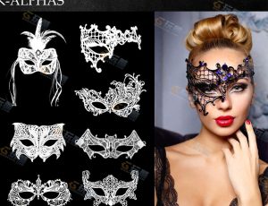 31张性感蕾丝面膜Alpha贴图