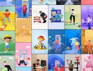 C4D卡通人物场景工程源文件合集包v1