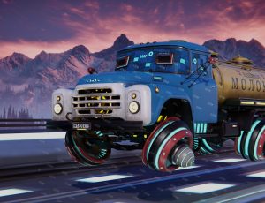 Blender工程源文件—高速行驶的赛博朋克油车