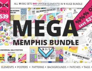 1740+孟菲斯风格贴图纹理包