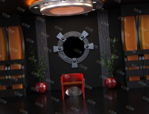 Blender工程源文件—黑色氛围拍片室内