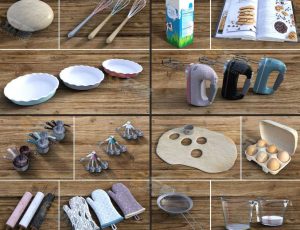 早餐烹饪道具Blender资产库