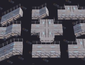 科幻桥套装Blender资产库