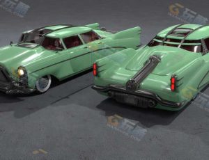 Blender模型—复古赛博朋克车