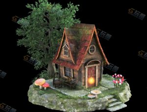 Blender工程源文件—精灵小木屋