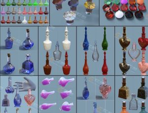 魔法药水瓶子道具Blender资产库