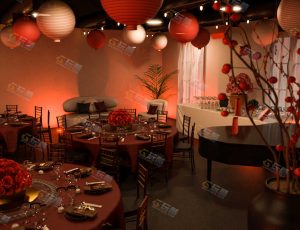 Blender工程源文件—中式餐宴厅