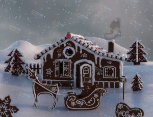 Blender工程源文件—卡通圣诞屋