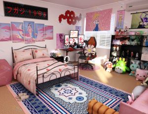 Blender工程源文件—女设计师卧房