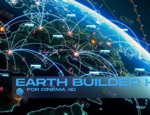 C4D科技地球连线插件预设