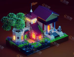 low poly低多边形卡通场景119-Blender工程源文件