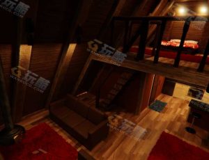 Blender工程源文件—现代木屋