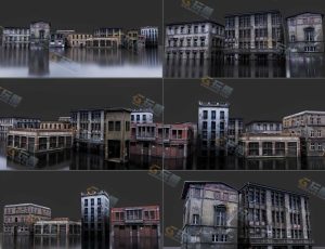 高精度古老欧洲巴黎建筑Blender资产库