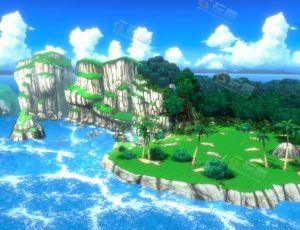 Blender工程源文件—三渲二卡通带海浪动画的场景