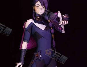 Blender模型—科幻猫女忍者