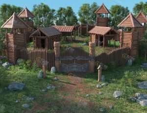 Blender工程源文件—中世纪村寨