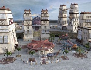 Blender工程源文件—荒漠大城市