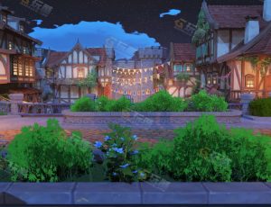 Blender工程源文件—卡通中世纪村庄