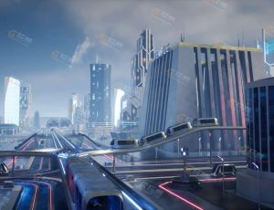 UE5素材—复古科幻未来赛博朋克城市