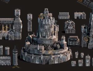 中世纪城堡Blender资产库