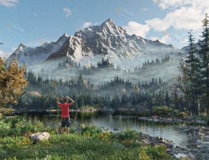 Blender工程源文件—唯美雪山树林（带动画）