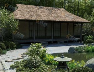 Blender工程源文件—日本树林小屋