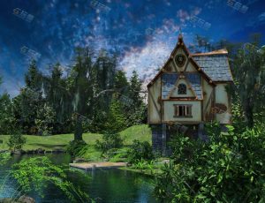 Blender工程源文件—郊区木屋