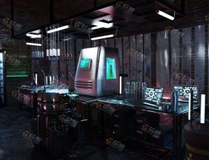 Blender工程源文件—科幻科技实验室中心