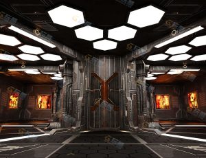 Blender工程源文件—黑暗科技电梯室