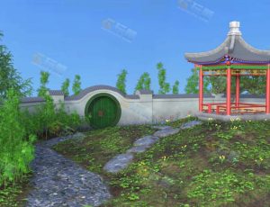 Blender工程源文件—古亭院子