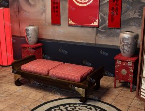 Blender工程源文件—中式中国风格客厅